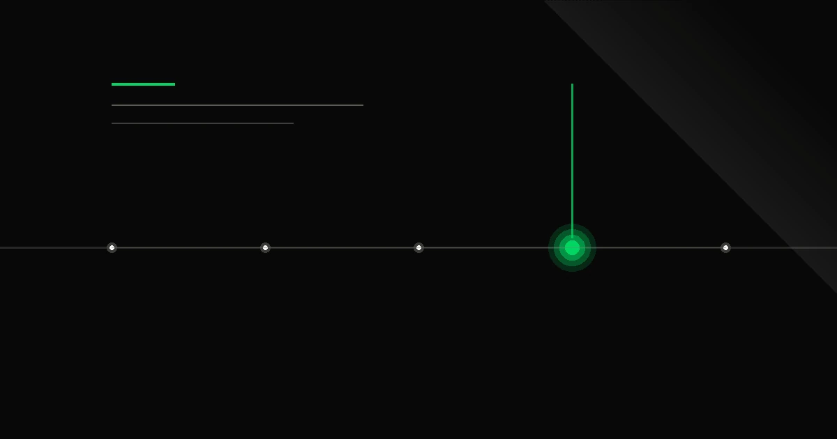 Couloir réglementaire sombre traversé d'un trait vert acide, calendrier d'échéances AI Act, palette éditoriale Afervescence.