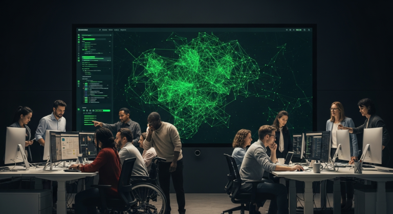 Illustration editoriale, Déploiement IA en production : ce que les architectures tech