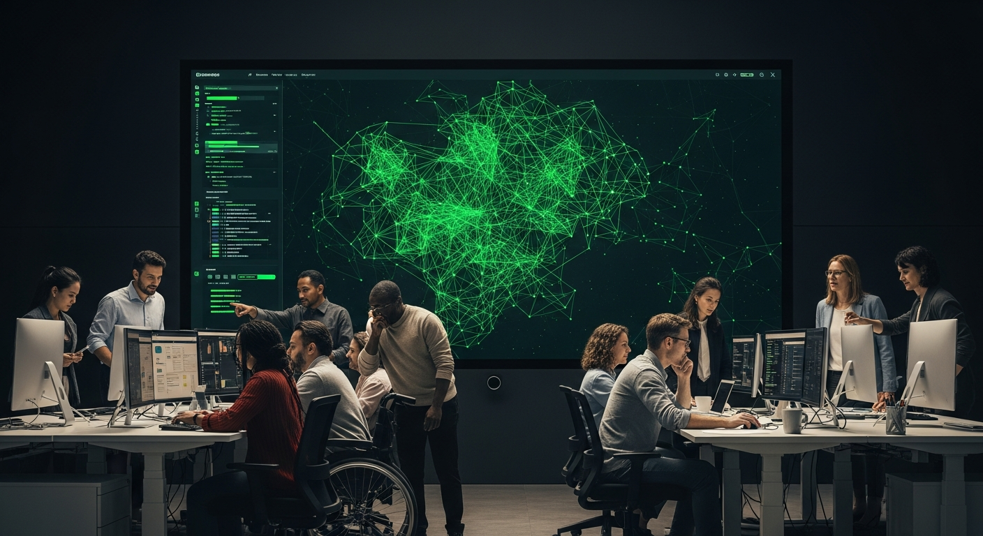 Illustration editoriale, Déploiement IA en production : ce que les architectures tech