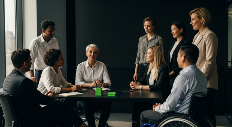 Illustration editoriale, Onboarding IA en équipe · la courbe d&rsquo;adoption que vos