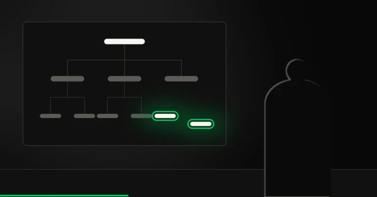 Data scientist de dos analysant sur un écran la structure d'un site web, palette noir, vert acide et crème Afervescence.