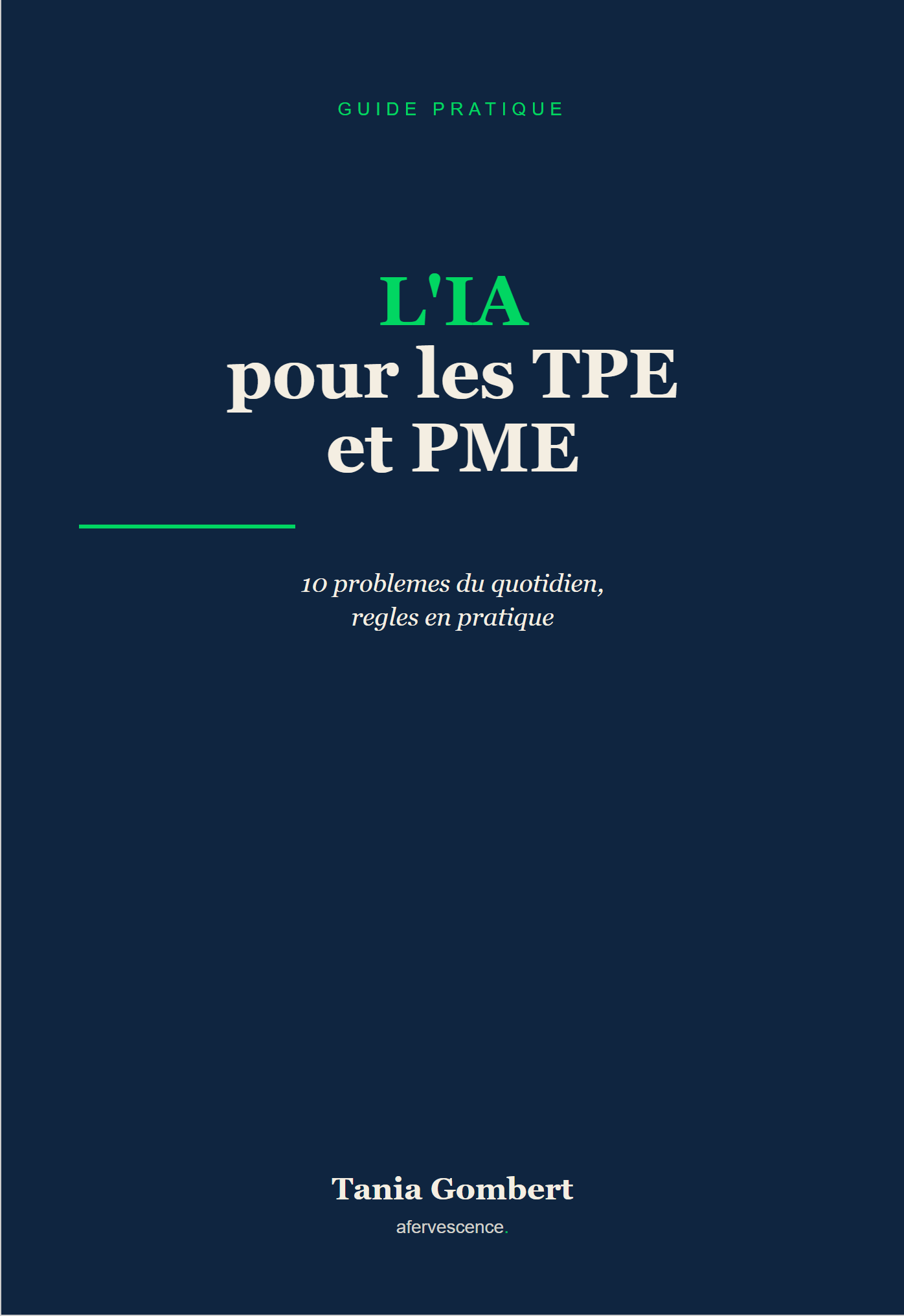 Couverture du livre L'IA pour les TPE et PME